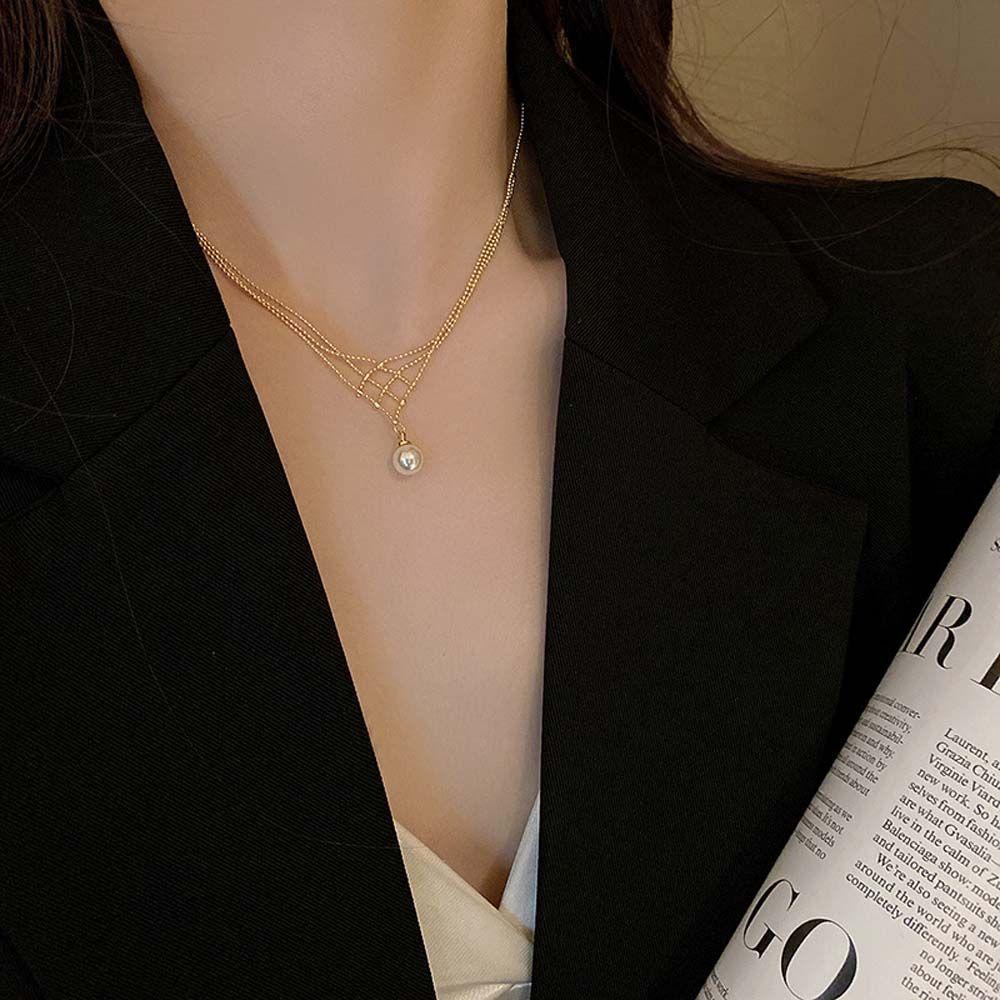 Mxbeauty Mutiara Liontin Kalung Trendi Manis Minimalis Hadiah Pacar Choker Gadis Gaya Korea Necklace