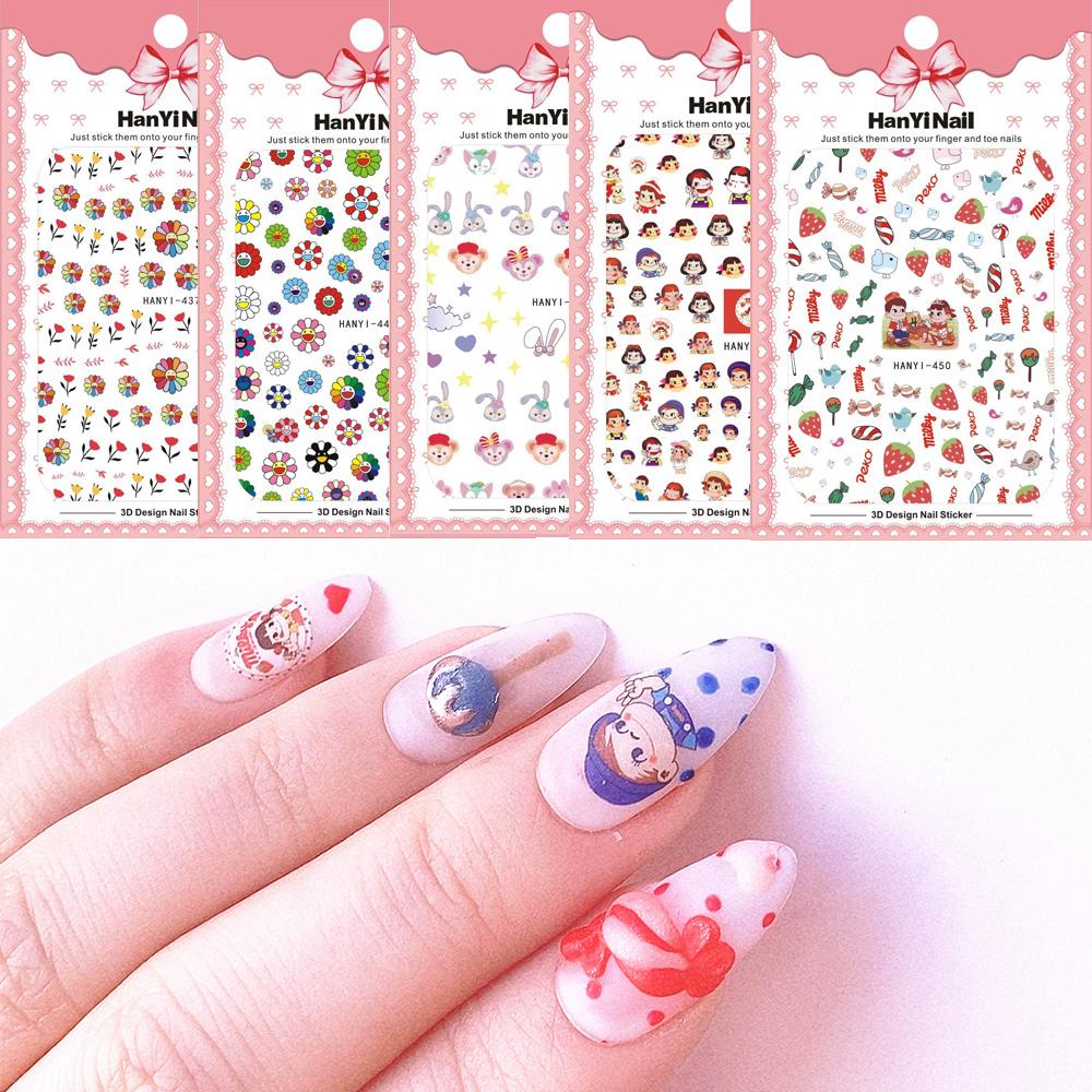 Mxbeauty Stiker Nail Art 3D Lucu Duffy Bear Aplikasi StellaLou DIY Dekorasi Nail Art