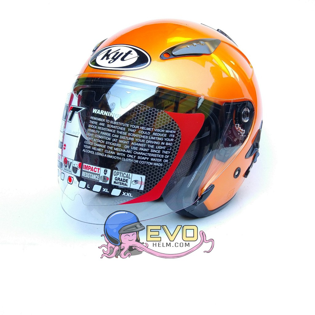 KYT GALAXY_SOLID ORANGE BEE (DOUBEL VISOR)