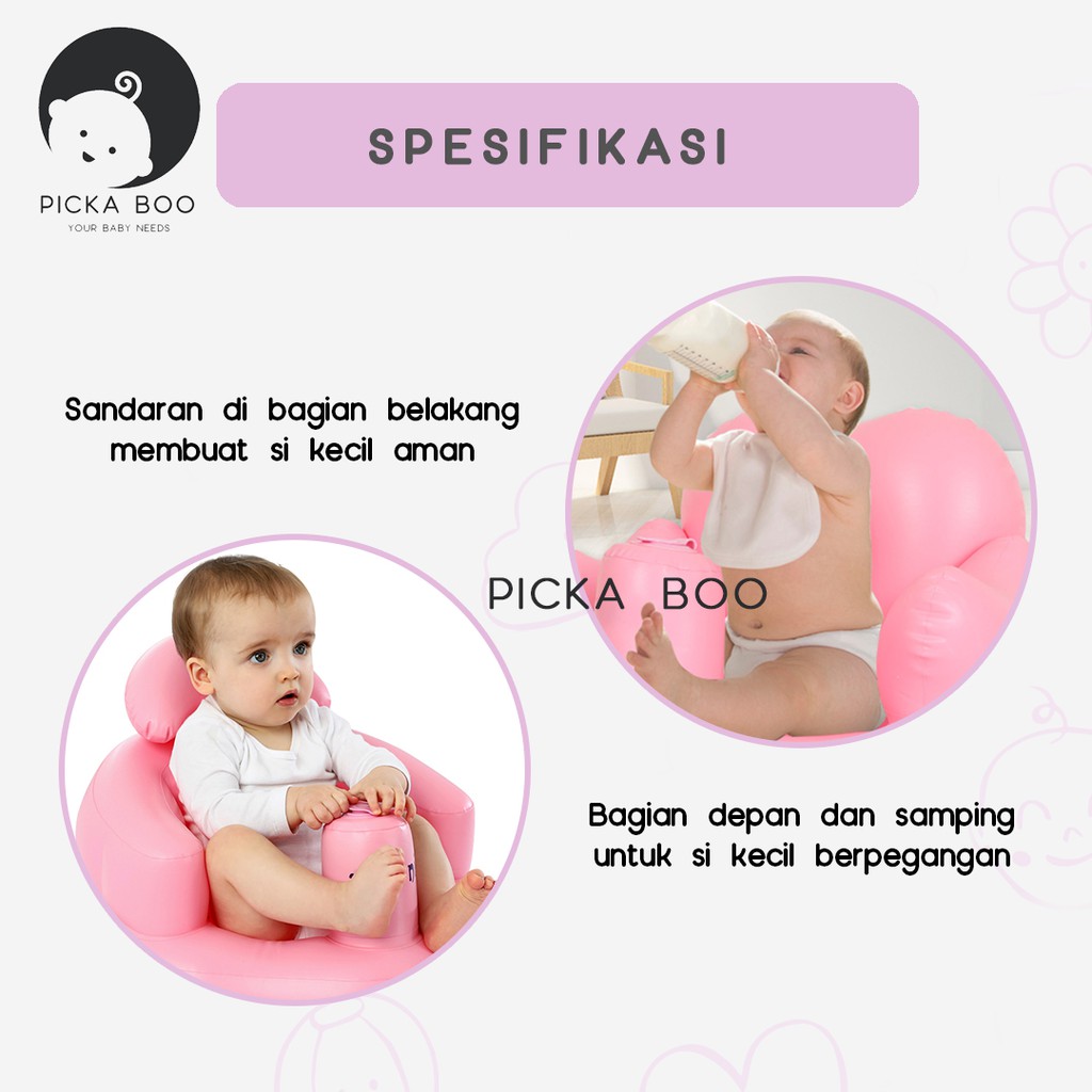 PICKA BOO Kursi Pompa Sofa Tiup Bayi Karakter Love