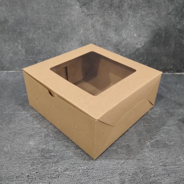

Dus Kaca Kraft Coklat 22x22x10 10pcs Dus Kue Laminasi