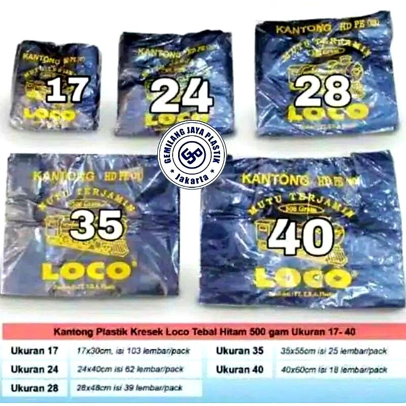 Kantong Plastik Kresek Loco Hitam Tebal 500gr