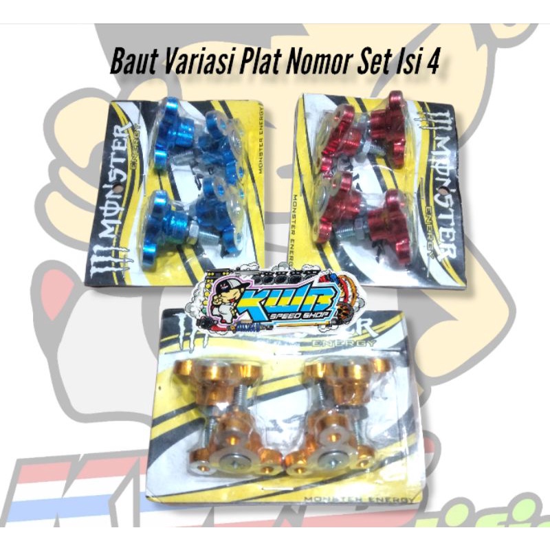 Baut plat nomor variasi 1 set isi 4