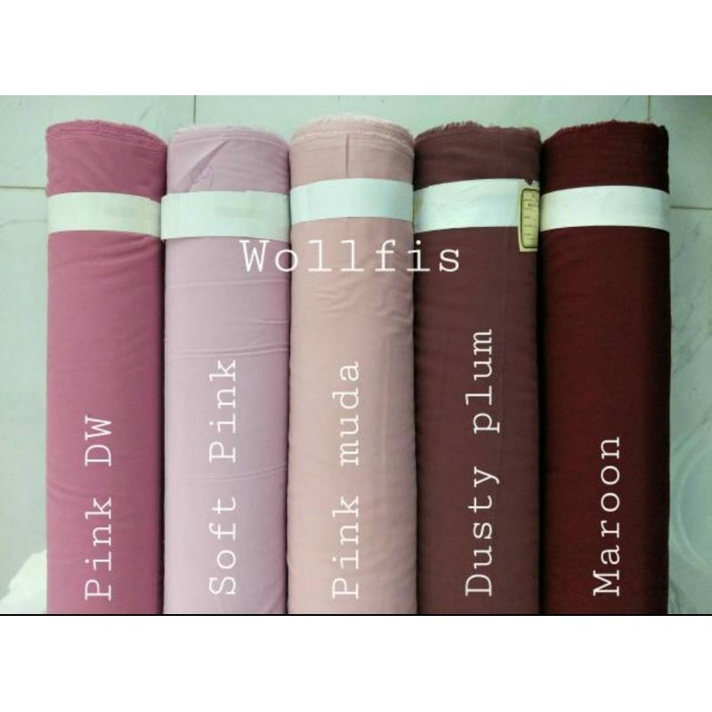 Kain Wolfis Polos Grade A harga per 0.5meter