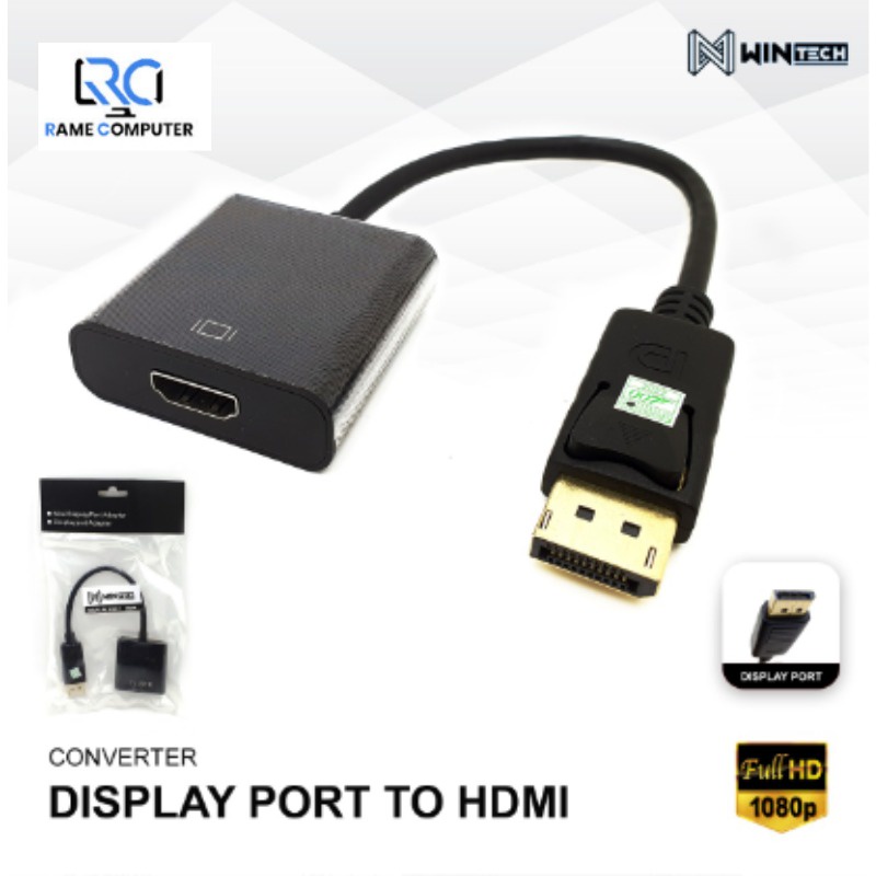 Converter Display Port To HDMI Adapter DP To HDMI DisplayPort Ke HDMI