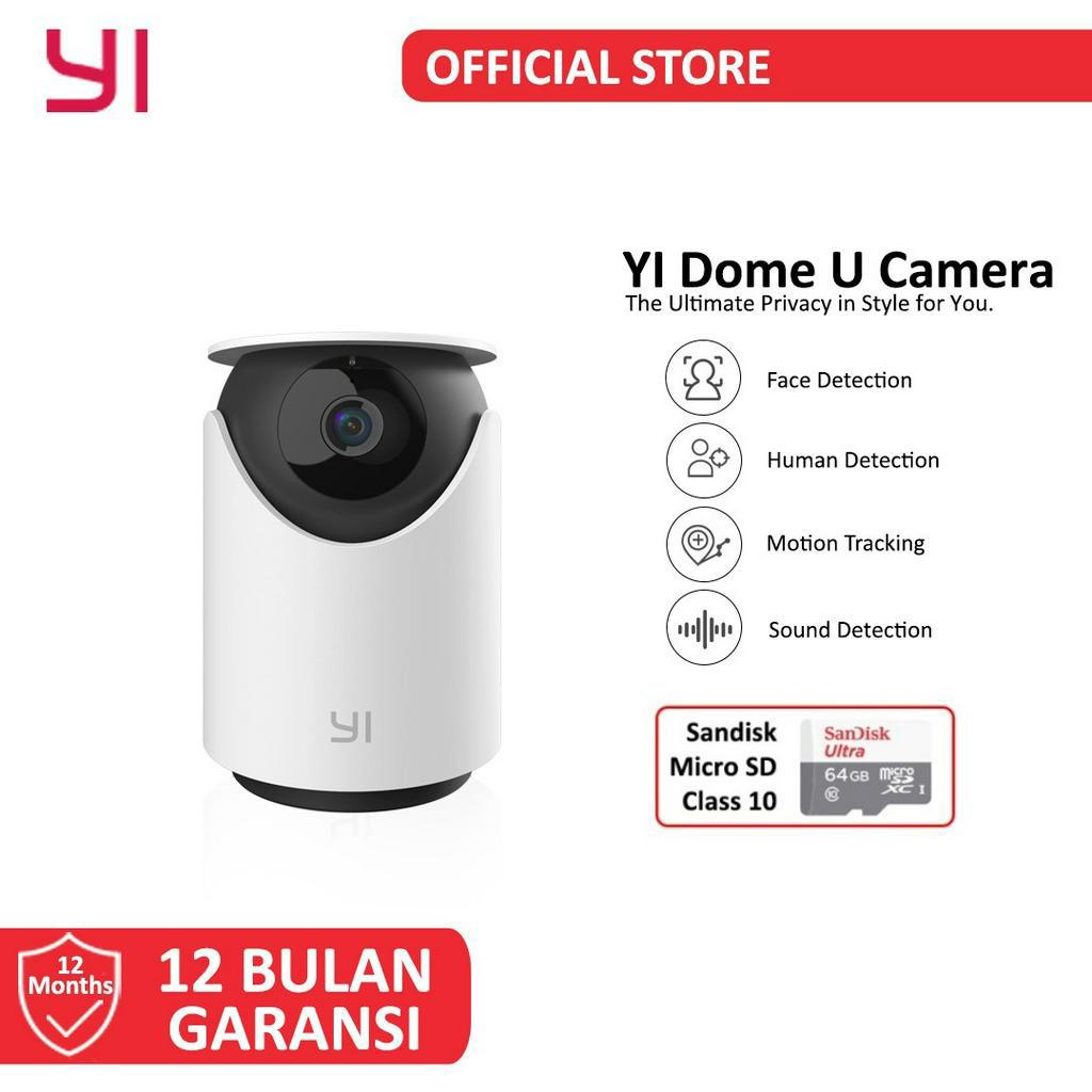 Yi Dome U 3MP 1296p IP Camera + Sandisk Micro SD Class 10 - 64GB