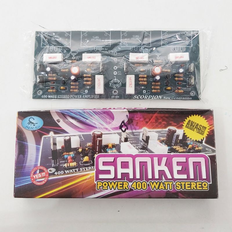 (BISA COD) Kit Driver Power Amplifier Sanken 2x 400 Watt Stereo Safari by Scorpion Kit