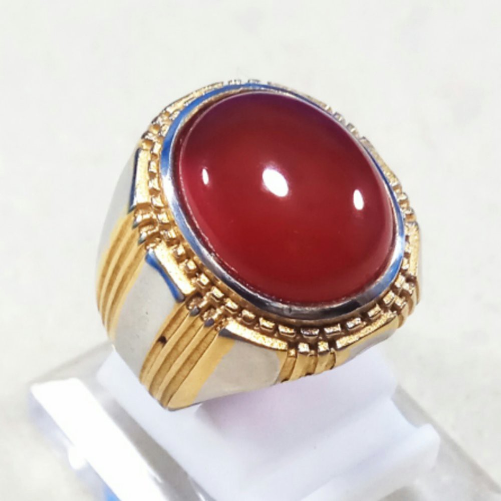 CINCIN BATU AKIK NATURAL RED BARON MERAH MINIMALIS KANTORAN PUNYA