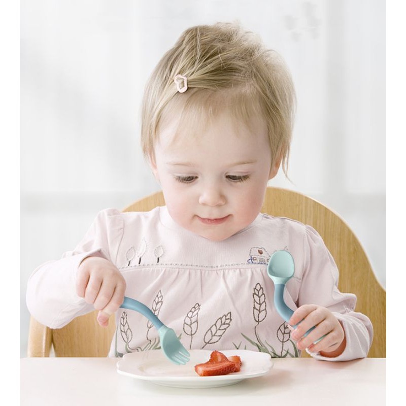 Sendok Makan Bayi Set Training Sendok Makan Anak Perlengkapan makan bayi set Sendok Garpu Anak