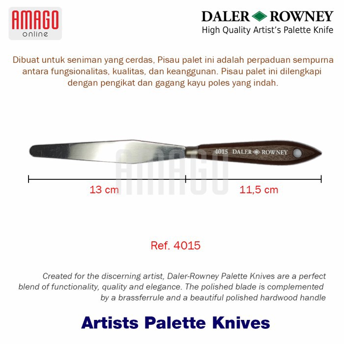 PISAU PALET DALER-ROWNEY - ARTISTS PALETTE KNIFE - No 15 - 803004015