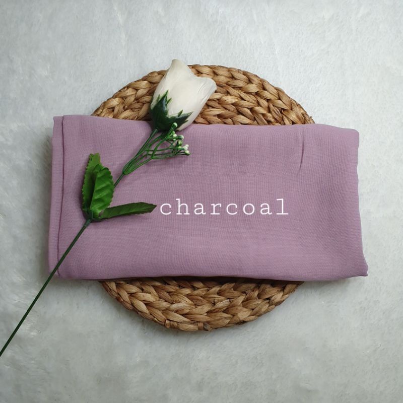 (TERMURAH) hijab Segiempat Bella Square Pollycotton premium-Charcoal