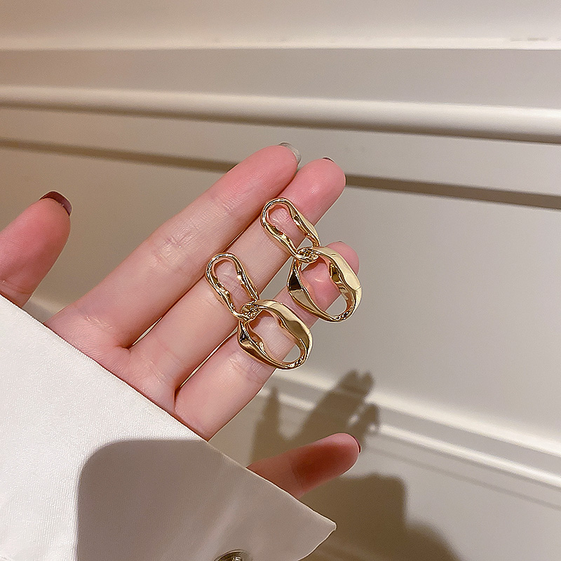 Anting oval Tidak Teratur Untuk Wanita Korea vintage Aksesoris Telinga