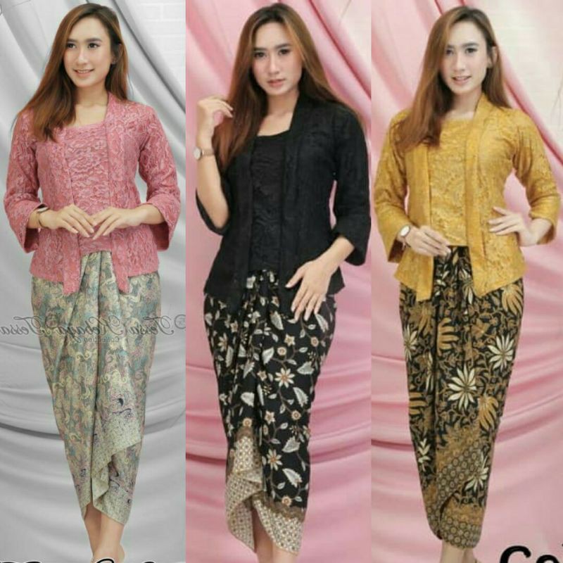 Jual Setelan Kebaya Kutubaru Rok Lilit Kebaya Kutu Baru Modern