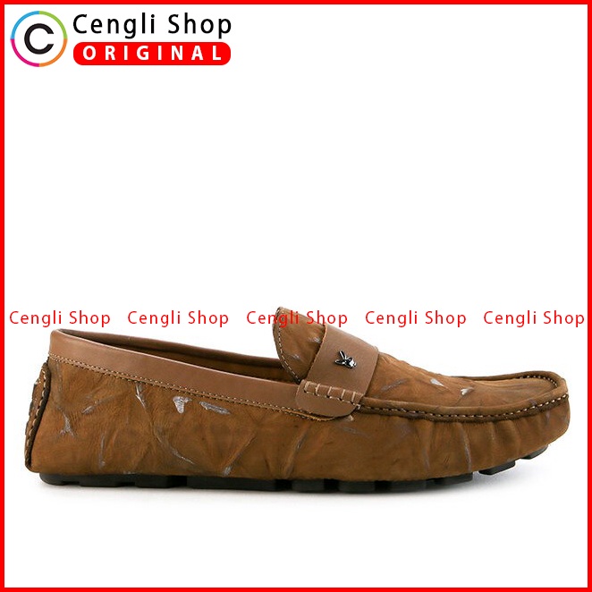 SEPATU PANSUS KULIT PLAYBOY PRIA ORIGINAL LOAFER CASUAL SEMI FORMAL COKLAT PL07