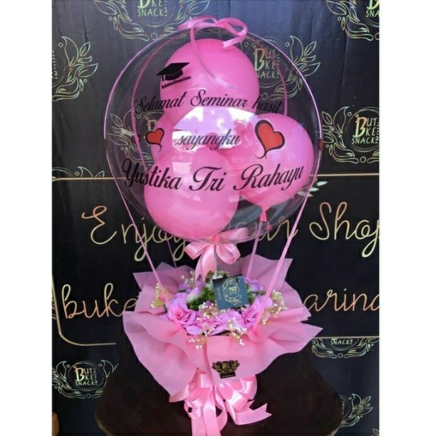 

buquet bunga balon/buket bunga balon ultah pink/buket bunga balon wisuda/buket bunga balon murah