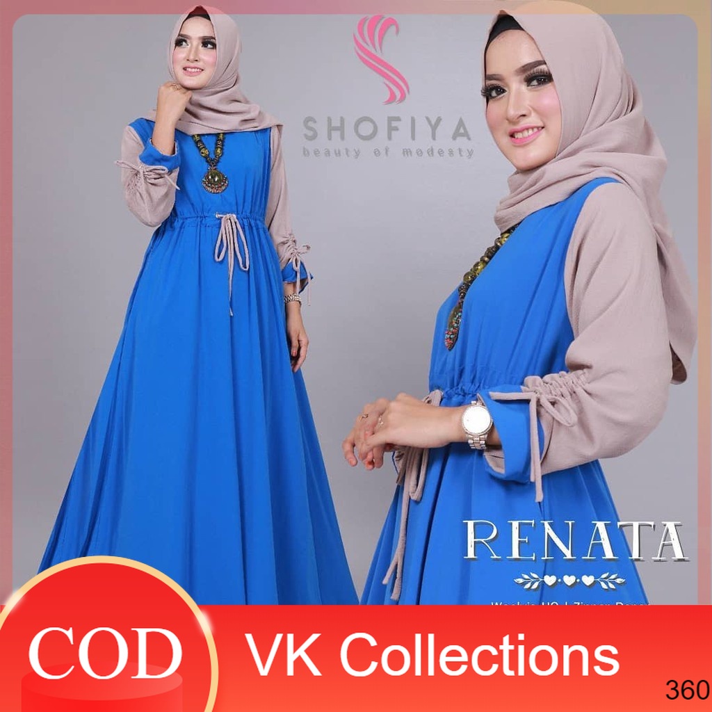 Model baru Maxi RENATA Gamis Syari Tanpa Hijab dres muslim / dress muslim