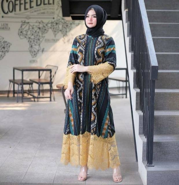 GAMIS TENUN - GRATIS IKAT PINGGANG