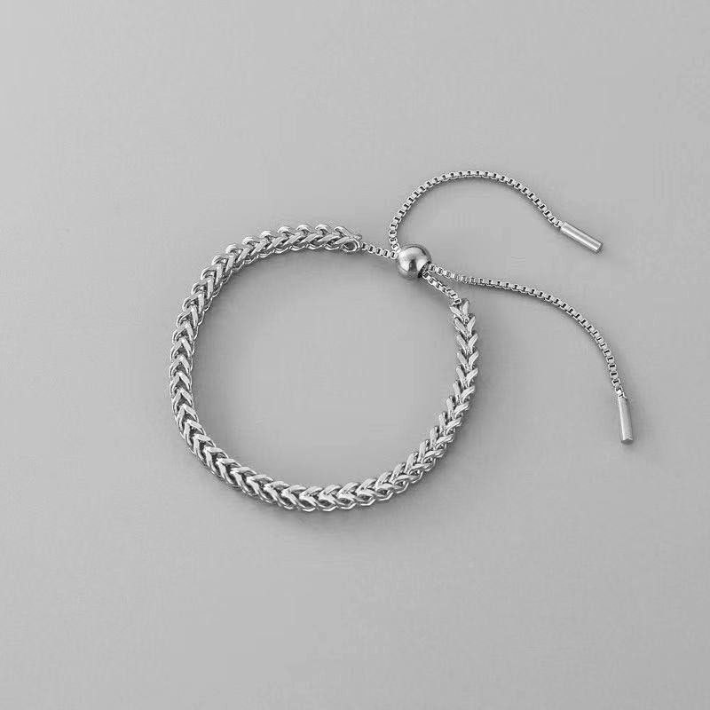 Gelang Rantai Hypoallergenic Adjustable Tahan Air Bahan Titanium Warna Emas Untuk Wanita