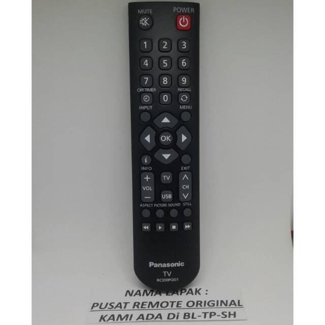 REMOTE REMOT TV PANASONIC RC200PGI01 ORIGINAL