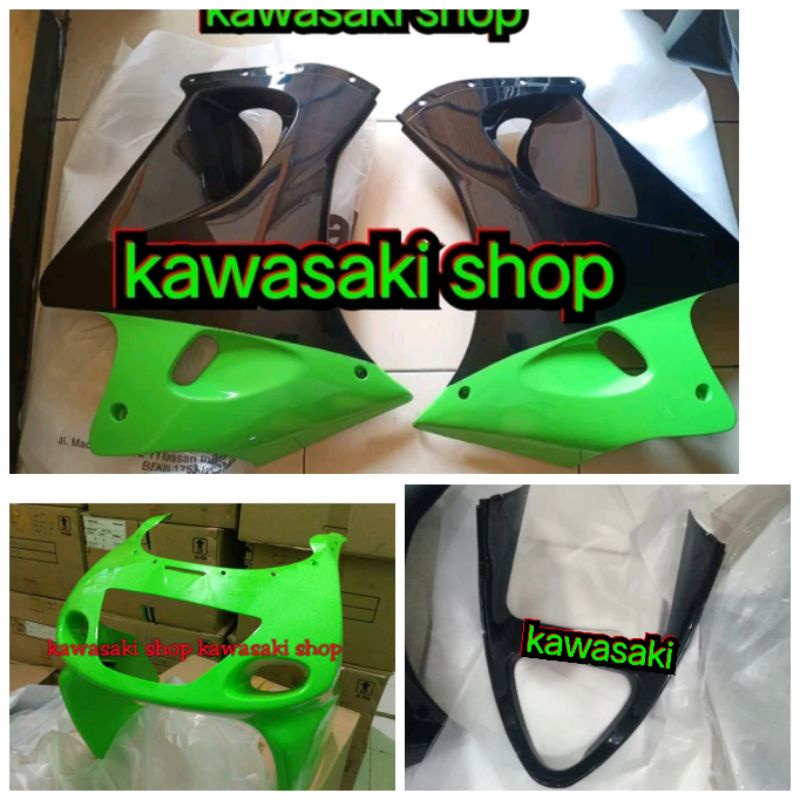 body set depan ninja rr old hijau se polos original kawasaki