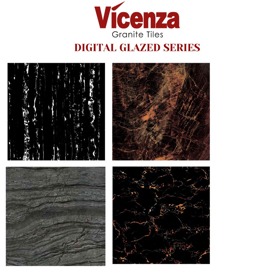 VICENZA MARMER HITAM GLOSSY UK.60X60 DINDING/LANTAI GRANITE VICENZA
