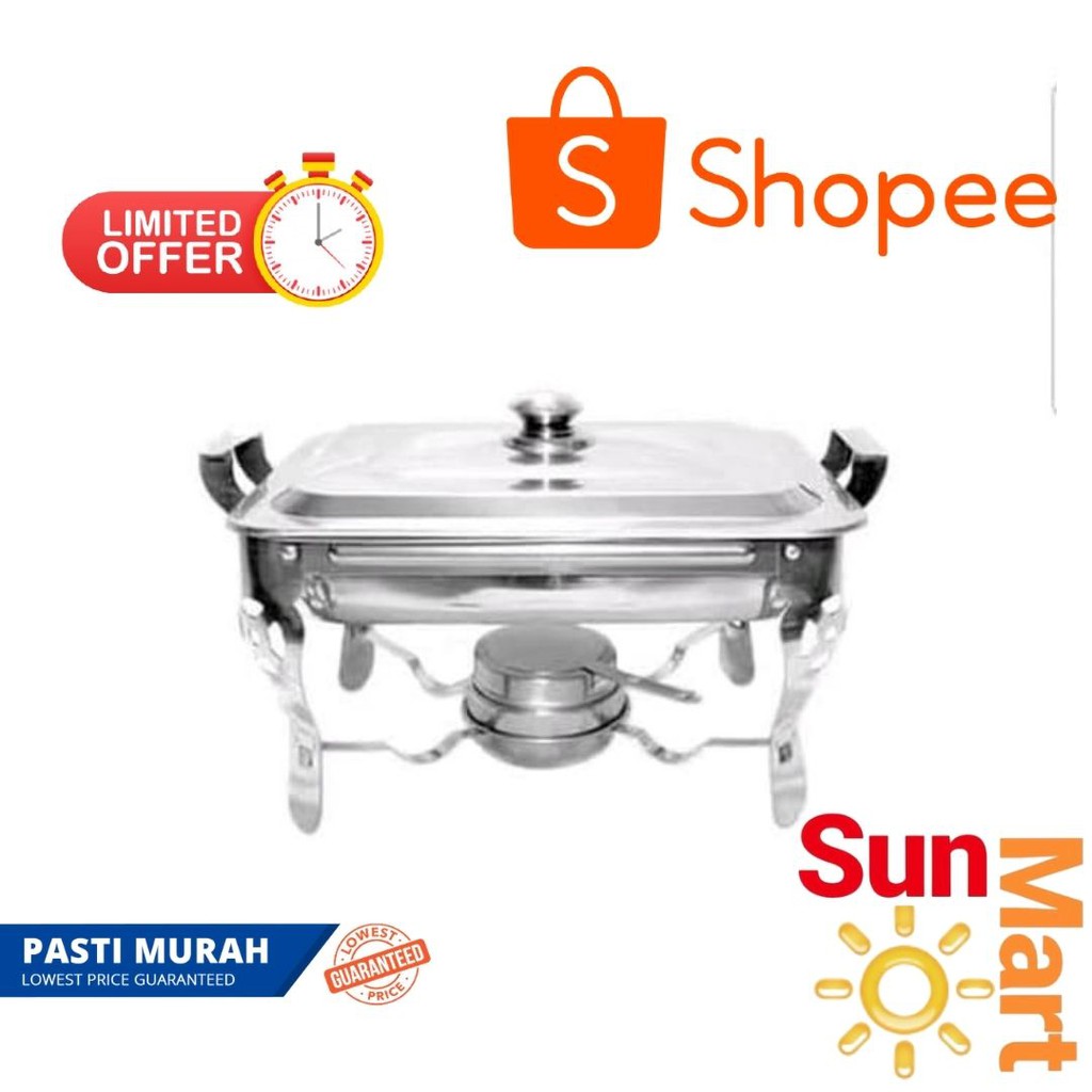 Pan With Stove / Warmer Square Pan merk 555 DE 6020 Untuk Prasmanan