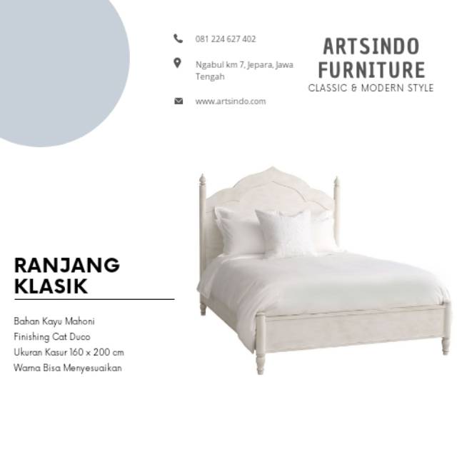 Tempat Tidur Ranjang Klasik Jepara, Divan Klasik Murah Kasur No 2