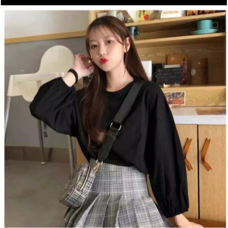 blouse Lucy top tangan karet ld 120