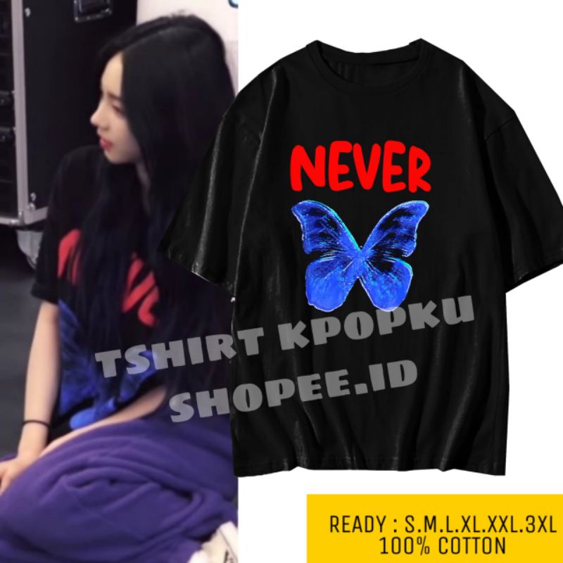 KAOS korean karina aespa NEVER butterfly print