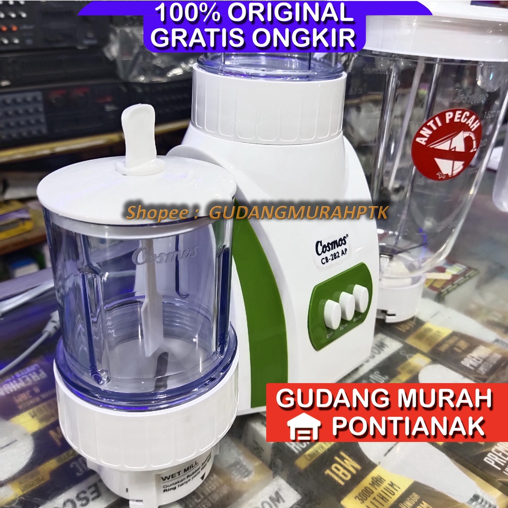 BLENDER COSMOS JUMBO CB 282 AP CB282AP 2LITER 3IN1 ANTI PECAH PENGHANCUR ES BATU SAFETY LOCK