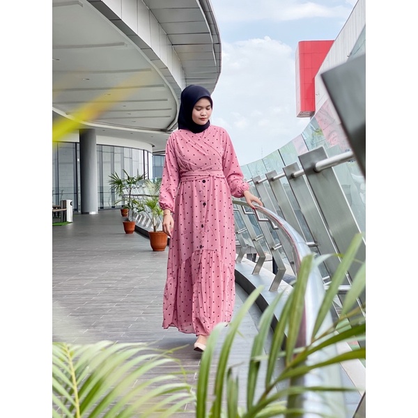 alora dress / Gamis Ceruti Polkadot Dress Pesta Undangan