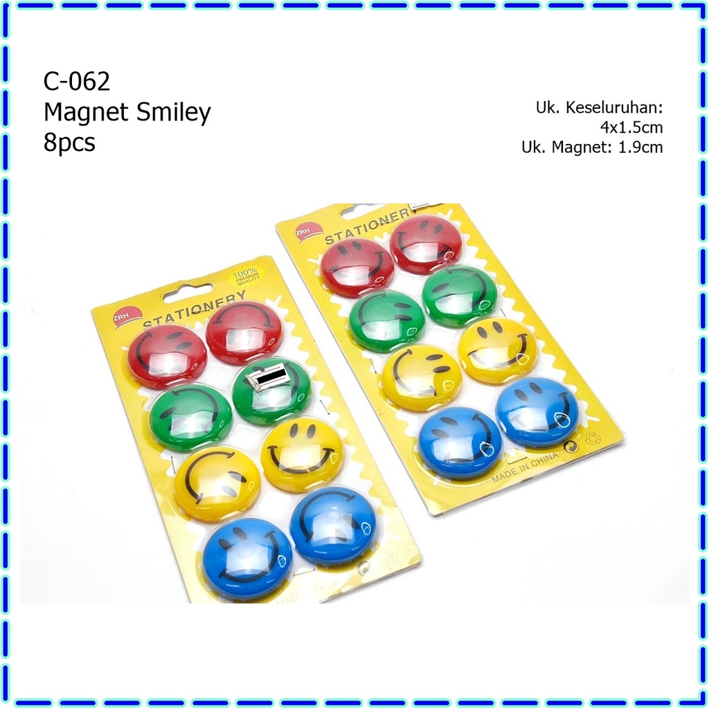 C-062 Magnet Kulkas/Magnet Mainan Smiley 8pcs