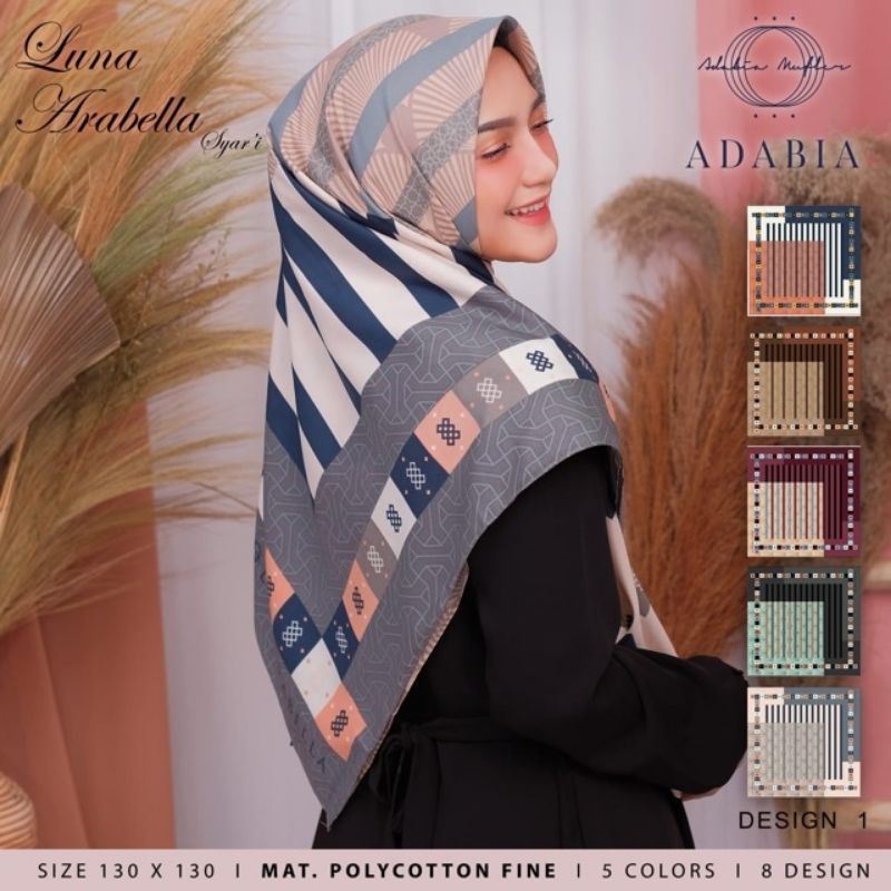 Jilbab Segi Empat Syar'i Motif Scarf Hijab Kekinian