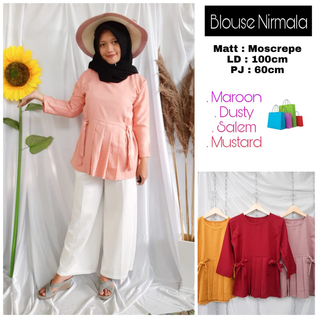 FLASHSALE - BLOUSE NIRMALA - BLOUSE TALI POLOS LENGAN PANJANG