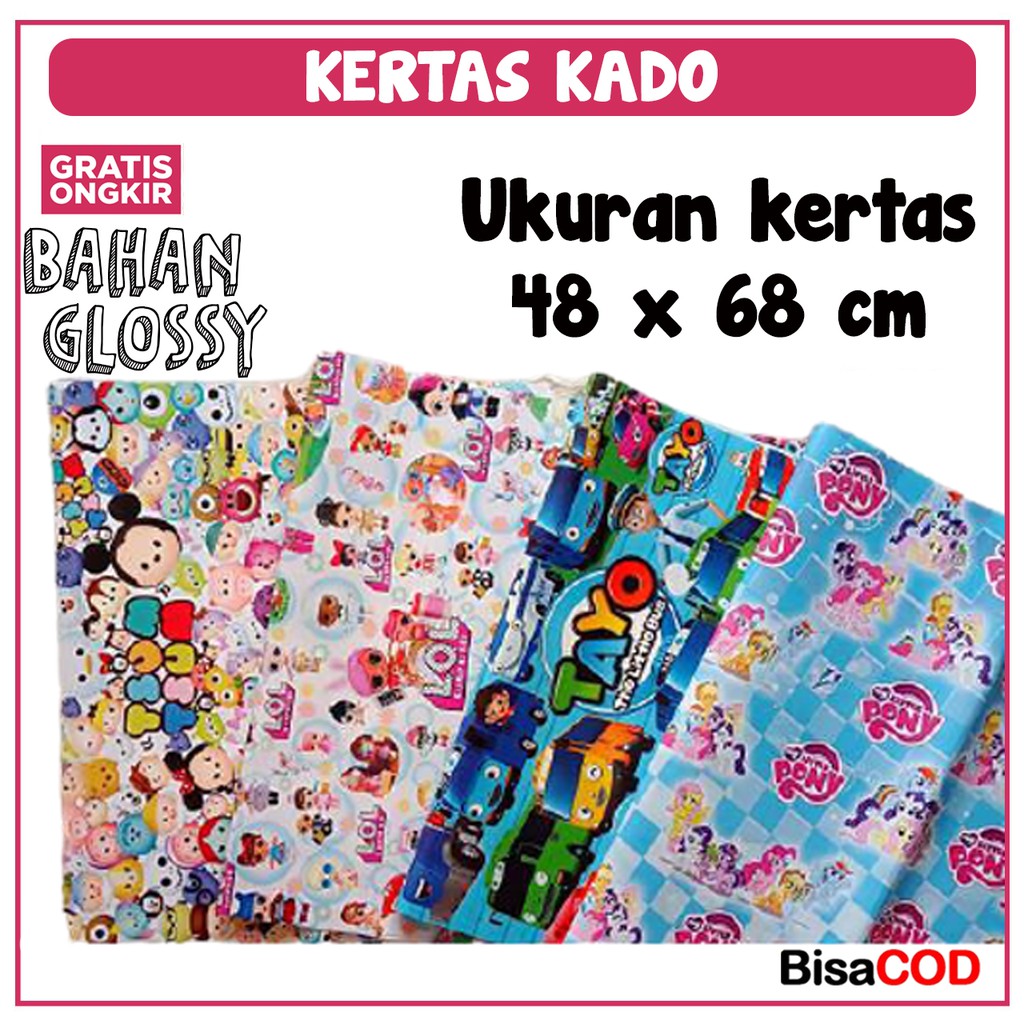 KERTAS KADO KARAKTER / KERTAS KADO / BUNGKUS KADO