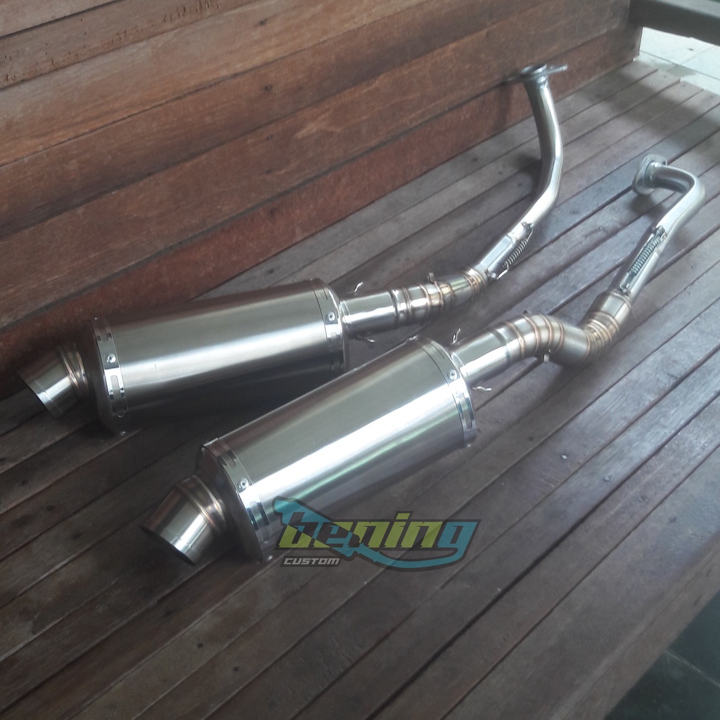 Knalpot Oval pendek 20cm Inlet 38/50mm, Beat, Vario, Scoopy, Nmax, Aerox, PCX, Jupiter, Vega, Supra, dll-2