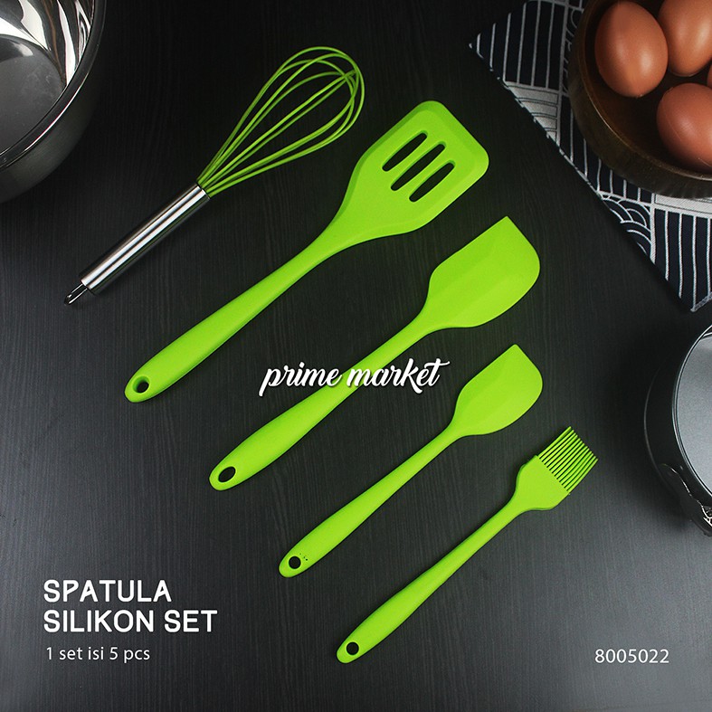 Spatula Set Pengocok Telur Kuas Kue / Sutil Silikon Set / Alat Pembuat Kue Silikon/ Silicone Spatula