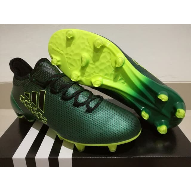 Sepatu Bola - Soccer Adidas X 17.1 Thunder Storm Metallic Green - FG