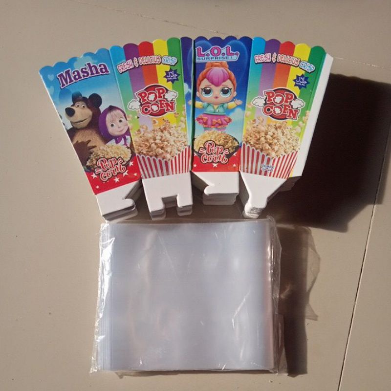 

kertas popcorn+plastik ukuran 6x12 (100pcs)