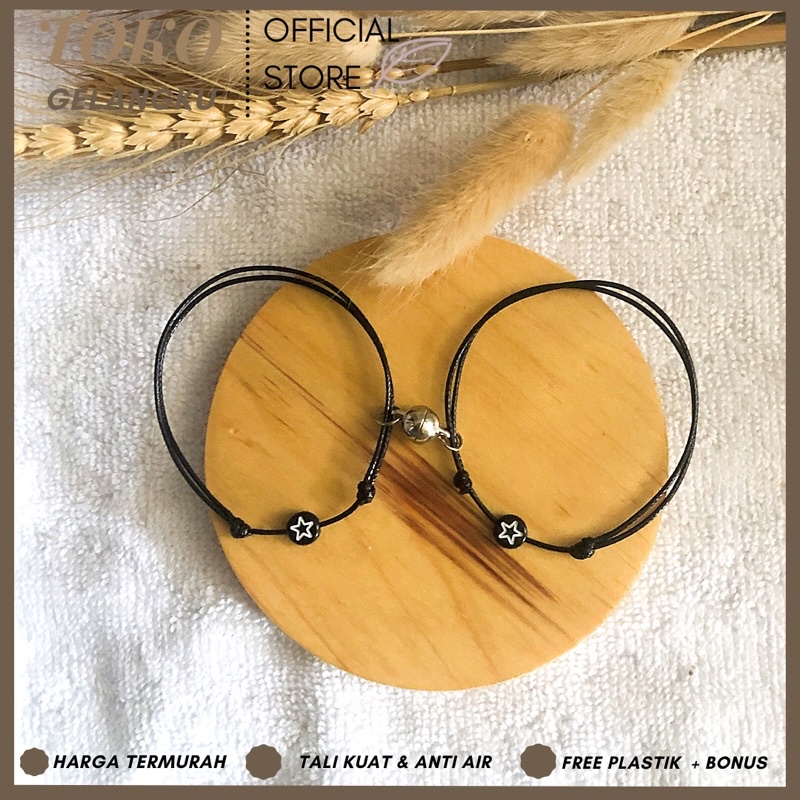 Gelang bulat motif bulan bintang bunga love / Gelang tali minimalis dan Simpel