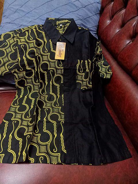 Bswart Batik Hrb026 Kenongo Hem Pendek Padi Pekalongan M L Xl Batik