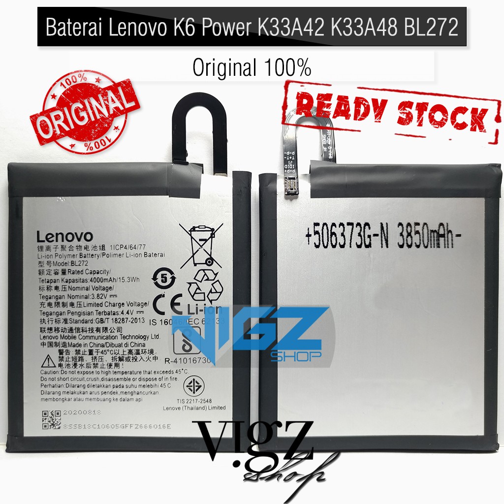 Baterai Lenovo K6 Power K33A42 K33A48 BL272 Original 100%