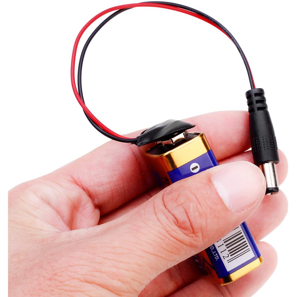 Kabel Power Tutup Kancing Baterai 9VMale DC Plug Clip Klip Konektor 2.1 X 5.5mm for Arduino