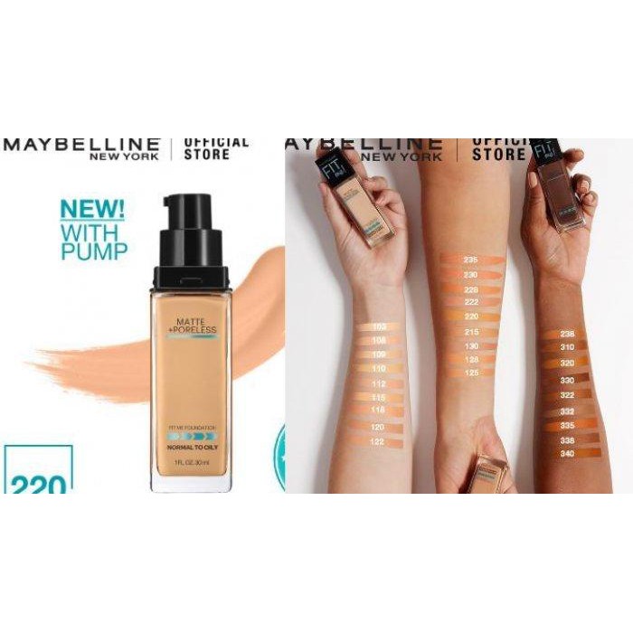Foundation  Maybelline Fit Me Matte + Poreless Pump 120 Classic Ivory