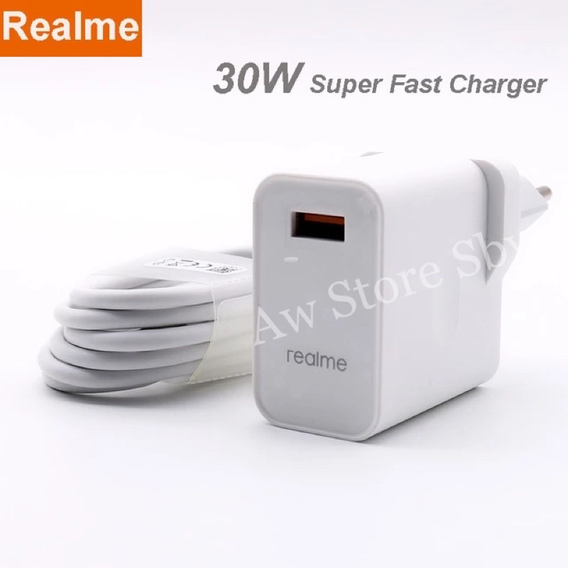 CHARGER REALME 30W SUPER VOOC TYPE C REALME 7/ 7i/ 8i/ 5 PRO/6 PRO/ X2/X3/XT/X50/ C35/ NARZO 20/30A/50A