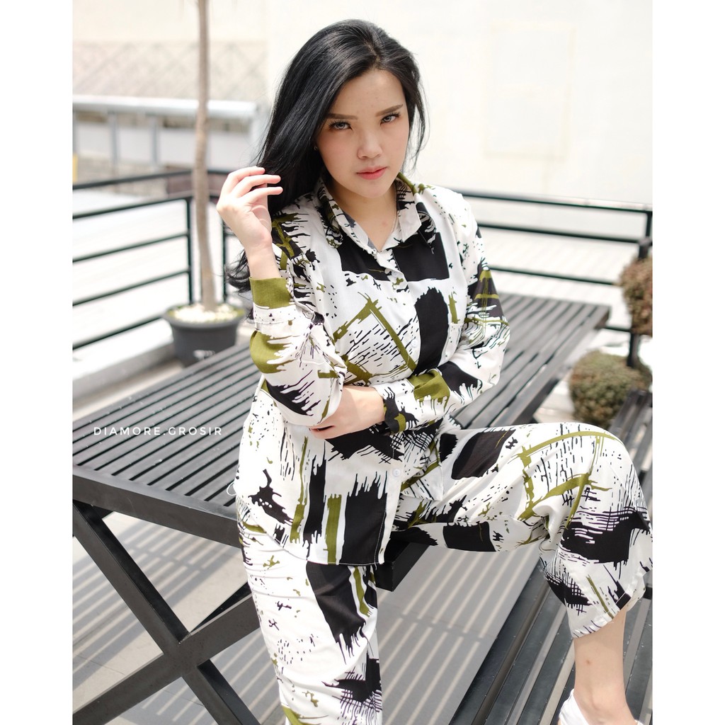 FELLO ONE SET / ONE SET RAYON / ONE SET PAJAMAS / STELAN WANITA-2