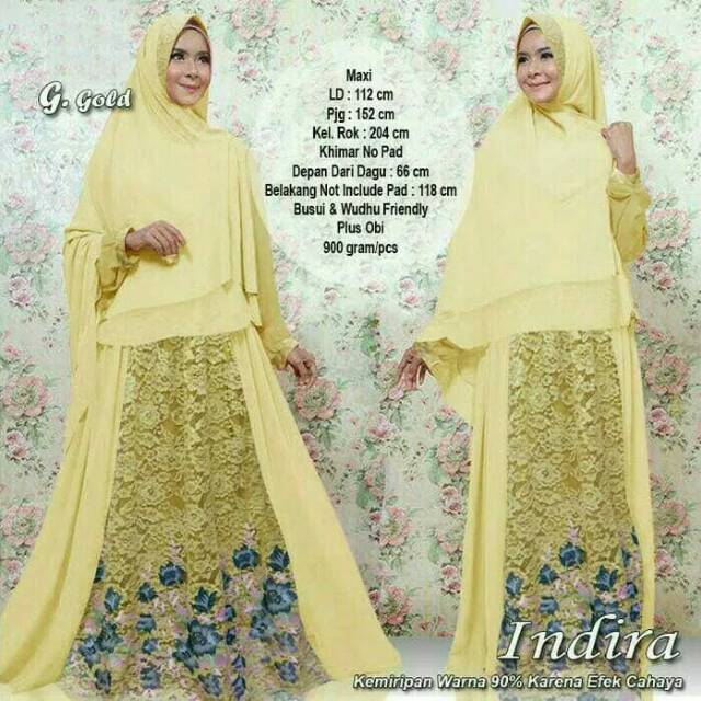 Gamis wolfis brukat syari gold