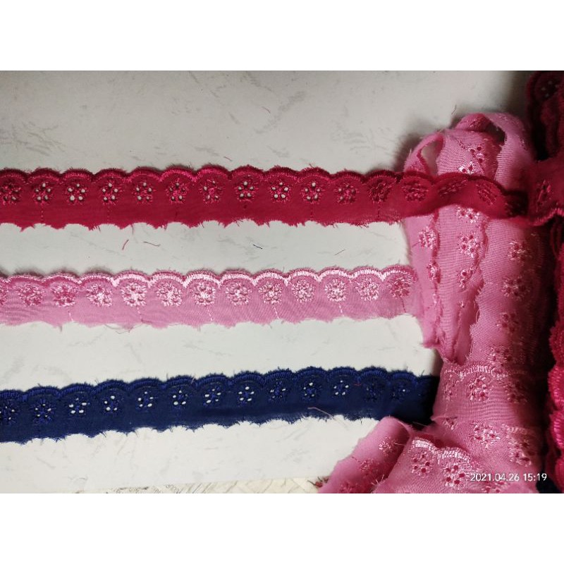 Renda katun lobang 5 renda katun kecil renda kain renda pinggir renda katun renda baju renda accesor