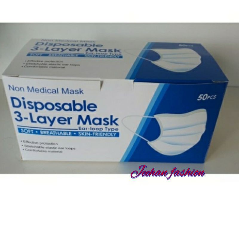 Masker Disposable 3-Layer Mask Earloop isi 50pcs
