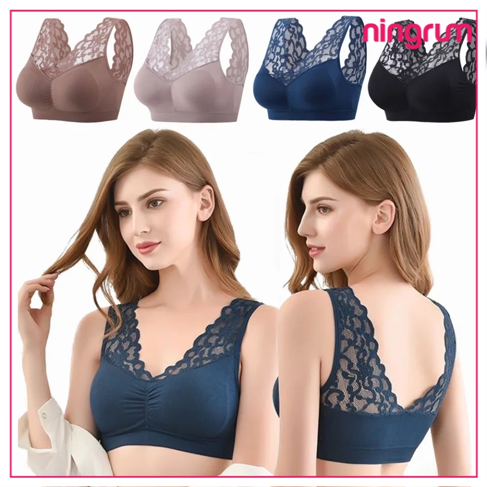 Ningrum Pakaian Dalam Bra Wanita BH Wanita Push Up Seamless Tanpa Kawat Pakaian Dalam BH V neck bra push - 2030